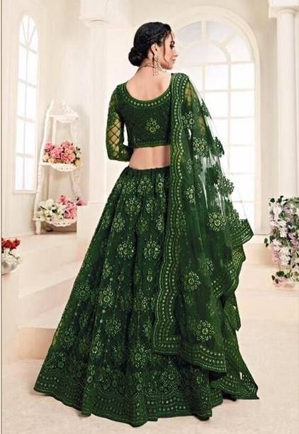 Cute Fellow Embroidered Semi Stitched Lehenga Choli - Image 2