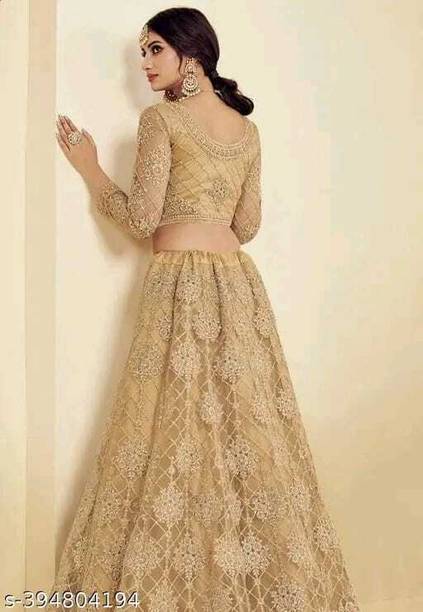 ROKKLIKE Embroidered, Embellished Semi Stitched Lehenga Choli - Buy ROKKLIKE Embroidered, Embellished Semi Stitched Lehenga Choli Online at Best... - Image 2