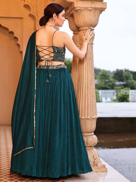 PURVAJA Embroidered Semi Stitched Lehenga Choli - Buy PURVAJA Embroidered Semi Stitched Lehenga Choli Online at Best Prices in India | galgota.in - Image 2