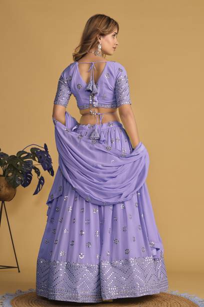 Wedani Lifestyle Embroidered Semi Stitched Lehenga Choli - Buy Wedani Lifestyle Embroidered Semi Stitched Lehenga Choli Online at Best Prices in... - Image 2