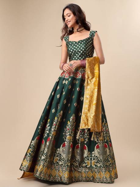 PURVAJA Embellished Semi Stitched Lehenga Choli - Image 5