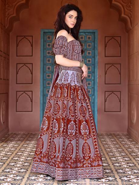 PURVAJA Self Design Semi Stitched Lehenga Choli - Image 3