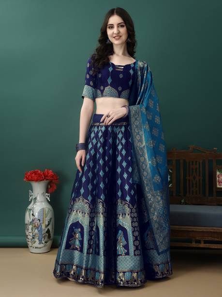 SWAMI STUDIO Self Design Semi Stitched Lehenga Choli - Image 5