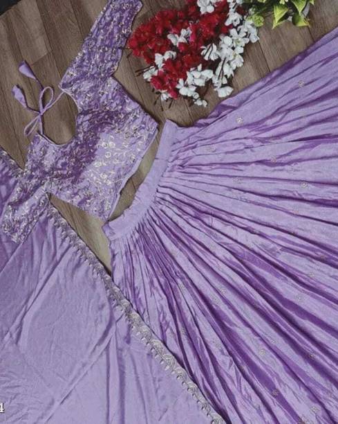 HK TEX Embroidered Semi Stitched Lehenga Choli