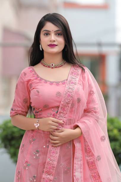 VD-TNG Embroidered Semi Stitched Lehenga Choli - Image 2