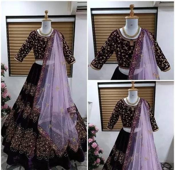 PD CLOTH VILLA Embroidered Semi Stitched Lehenga Choli - Image 2