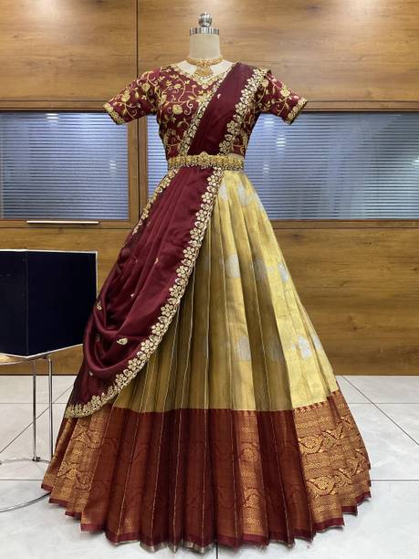 PinkBindi Solid Semi Stitched Lehenga Choli