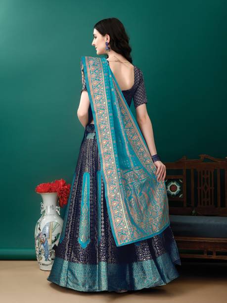 SHREE SANT SAREES Self Design Semi Stitched Lehenga Choli - Buy SHREE SANT SAREES Self Design Semi Stitched Lehenga Choli Online at Best Prices in... - Image 2