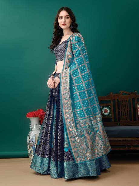 SHREE SANT SAREES Self Design Semi Stitched Lehenga Choli - Buy SHREE SANT SAREES Self Design Semi Stitched Lehenga Choli Online at Best Prices in... - Image 3