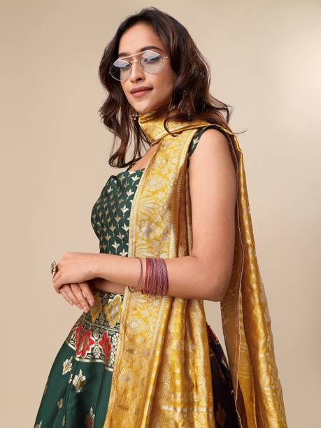 PURVAJA Embellished Semi Stitched Lehenga Choli - Image 4