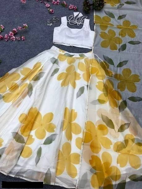 DHAANUFASHION Solid Semi Stitched Lehenga Choli - Image 5