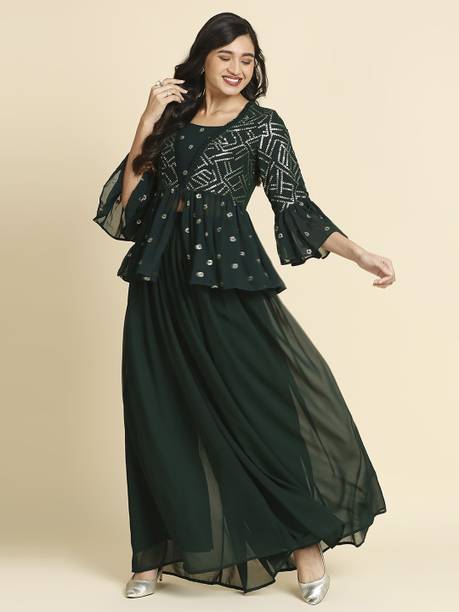 Embroidered Stitched Lehenga & Crop Top