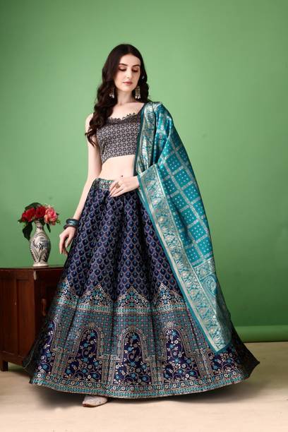 SWAMI STUDIO Self Design Semi Stitched Lehenga Choli - Buy SWAMI STUDIO Self Design Semi Stitched Lehenga Choli Online at Best Prices in India |... - Image 5