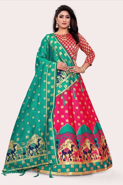 DECIZE CLOTHING Self Design Semi Stitched Lehenga Choli