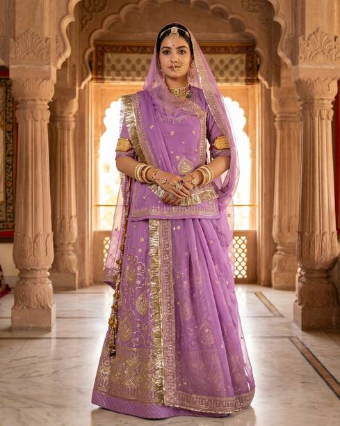 MANTUSHTI Embroidered Semi Stitched Rajputi Poshak