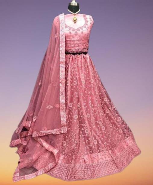 Solid, Embroidered, Embellished, Self Design, Striped Semi Stitched Lehenga Choli Price in India