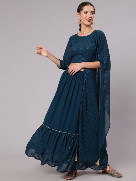 Jaipur Kurti Printed Stitched Lehenga & Crop Top - Image 7