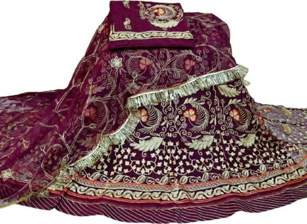 WOMENGIRLFASHION Embroidered Semi Stitched Rajputi Poshak