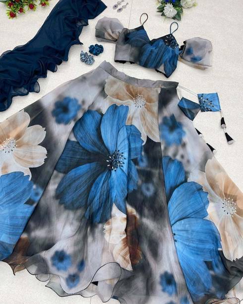 E mart Printed Semi Stitched Lehenga Choli - Buy E mart Printed Semi Stitched Lehenga Choli Online at Best Prices in India | galgota.in - Image 5