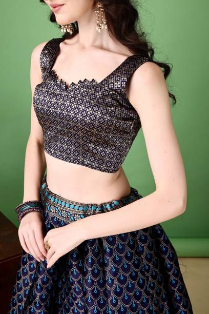 SWAMI STUDIO Self Design Semi Stitched Lehenga Choli - Buy SWAMI STUDIO Self Design Semi Stitched Lehenga Choli Online at Best Prices in India |... - Image 4
