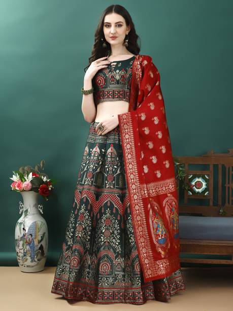 SWAMI STUDIO Self Design Semi Stitched Lehenga Choli - Image 4
