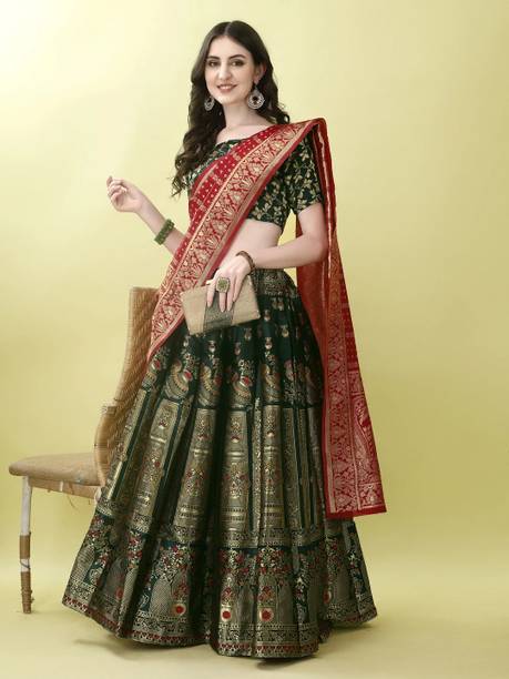 SWAMI STUDIO Floral Print Semi Stitched Lehenga Choli