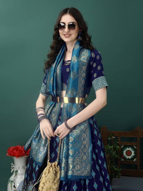 SWAMI STUDIO Self Design Semi Stitched Lehenga Choli - Image 4