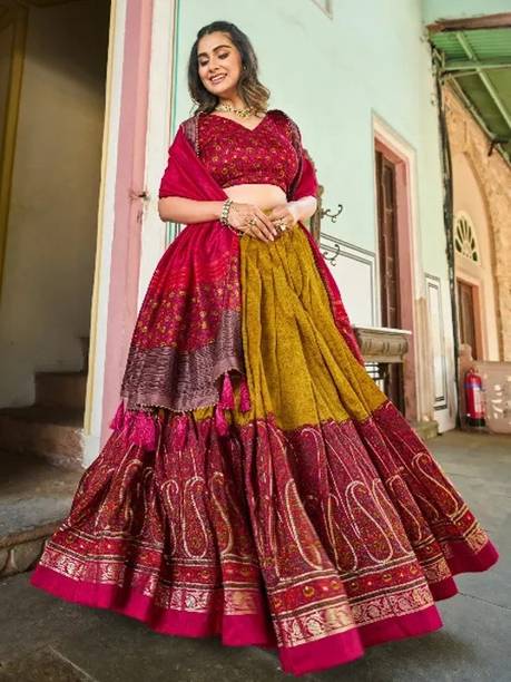 AAYUSHYAM ENTERPRISE Self Design Semi Stitched Lehenga Choli