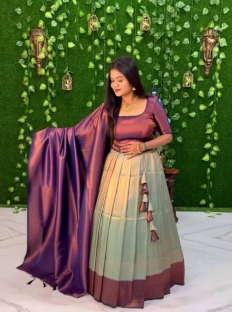 Hireva Fashion Self Design Semi Stitched Lehenga Choli - Buy Hireva Fashion Self Design Semi Stitched Lehenga Choli Online at Best Prices in India... - Image 2