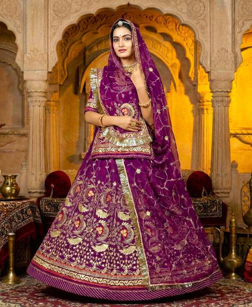 Shreemanji trading Embroidered Semi Stitched Rajputi Poshak