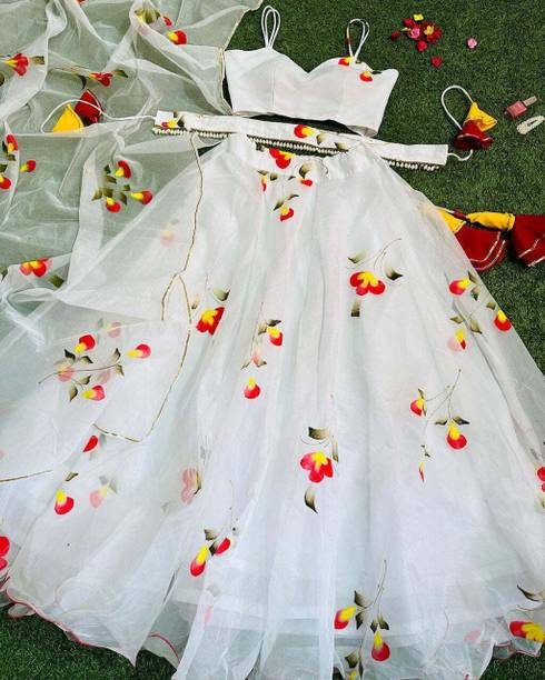 E mart Printed Semi Stitched Lehenga Choli - Buy E mart Printed Semi Stitched Lehenga Choli Online at Best Prices in India | galgota.in - Image 4