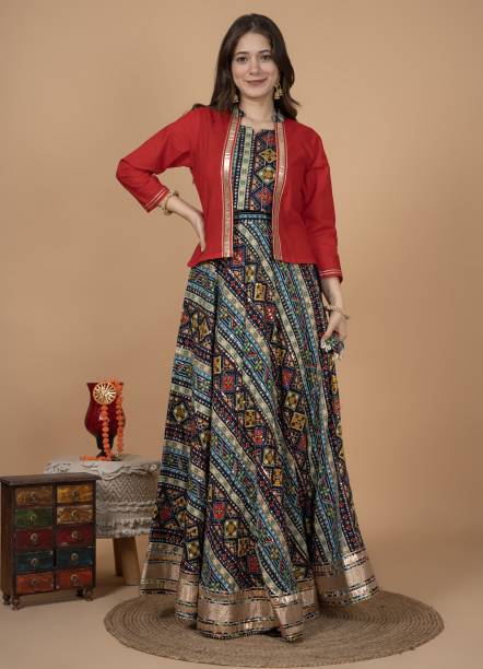 Printed Stitched Lehenga with Jacket Price in India