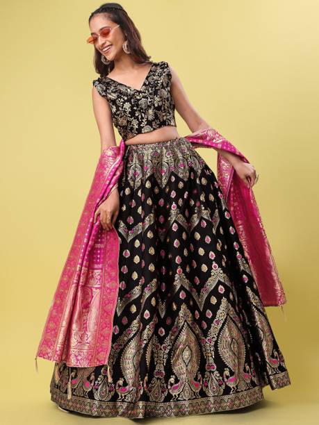 PURVAJA Embellished Semi Stitched Lehenga Choli - Image 5