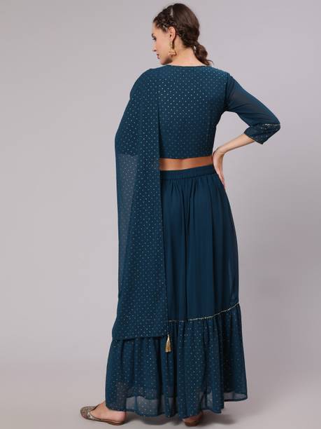 Jaipur Kurti Printed Stitched Lehenga & Crop Top - Image 2