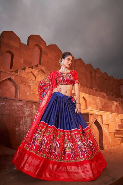 Printed Semi Stitched Lehenga Choli Price in India