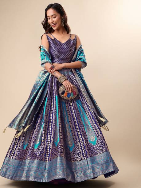 PURVAJA Embellished Semi Stitched Lehenga Choli - Image 5