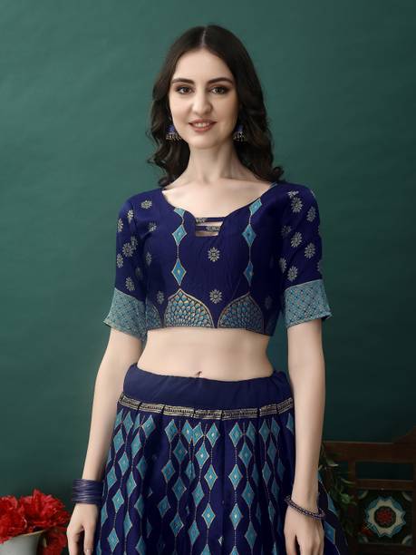 SWAMI STUDIO Self Design Semi Stitched Lehenga Choli - Image 6