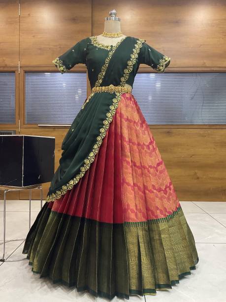 Printed Organza Lehenga