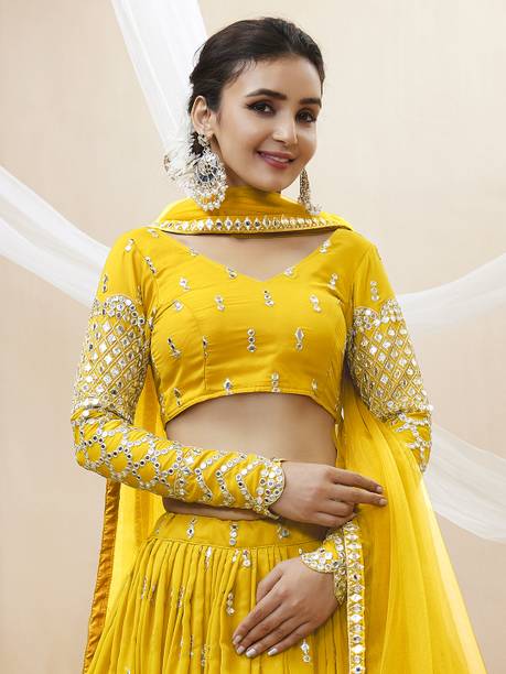 Tasrika Embroidered Semi Stitched Lehenga Choli - Image 4