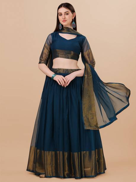 Colorblock Semi Stitched Lehenga Choli