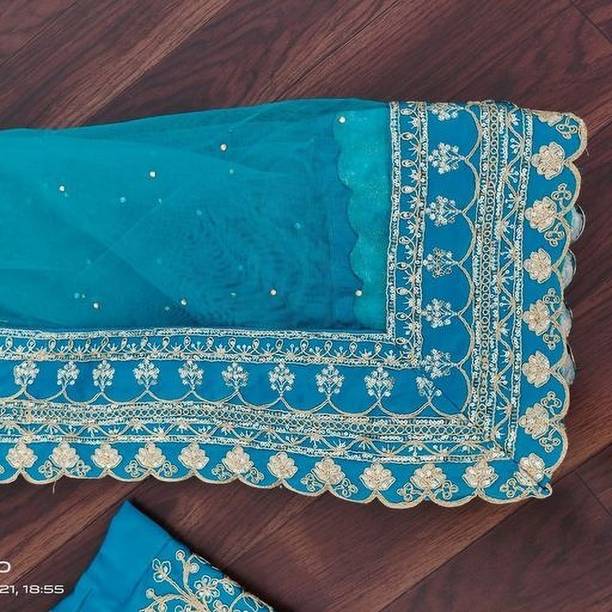 rujave Embroidered Semi Stitched Lehenga Choli - Image 7