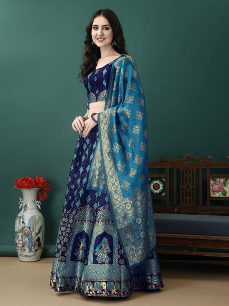 SWAMI STUDIO Self Design Semi Stitched Lehenga Choli - Image 3