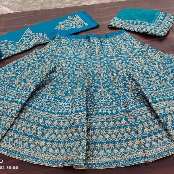 rujave Embroidered Semi Stitched Lehenga Choli - Image 5