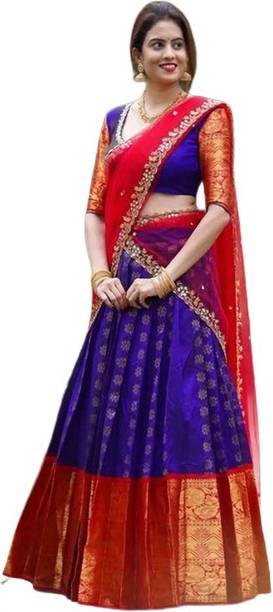 Solid, Self Design Semi Stitched Lehenga Choli