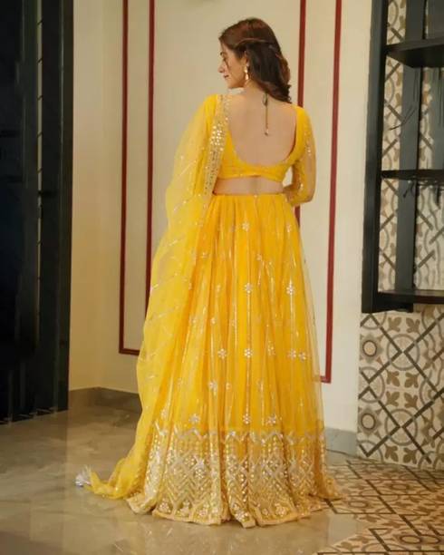 Yozzby Embroidered Semi Stitched Lehenga Choli - Image 2