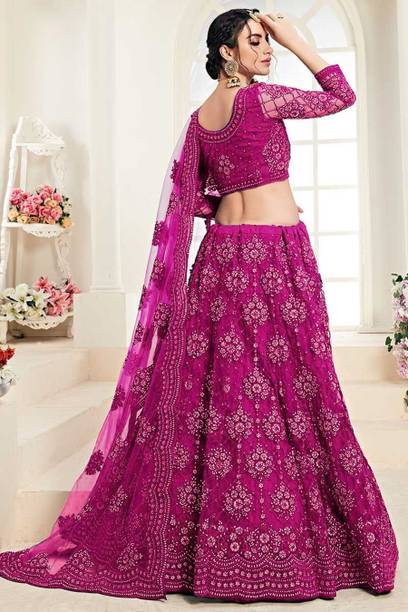 Cute Fellow Embroidered Semi Stitched Lehenga Choli - Image 2
