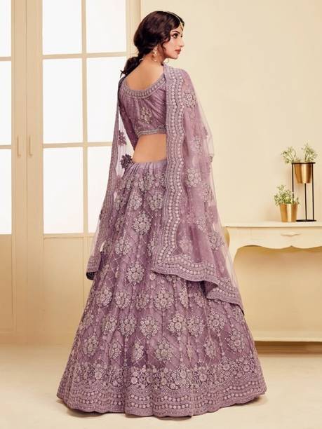 ROKKLIKE Embroidered, Embellished Semi Stitched Lehenga Choli - Buy ROKKLIKE Embroidered, Embellished Semi Stitched Lehenga Choli Online at Best... - Image 2