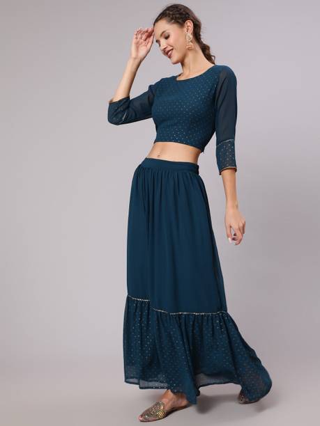 Jaipur Kurti Printed Stitched Lehenga & Crop Top - Image 3