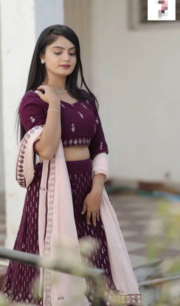RITCHER Embroidered Stitched Lehenga Choli - Buy RITCHER Embroidered Stitched Lehenga Choli Online at Best Prices in India | galgota.in - Image 7