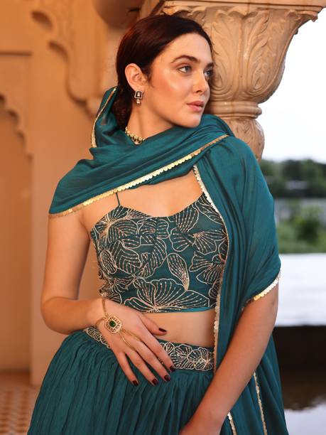 PURVAJA Embroidered Semi Stitched Lehenga Choli - Buy PURVAJA Embroidered Semi Stitched Lehenga Choli Online at Best Prices in India | galgota.in - Image 4